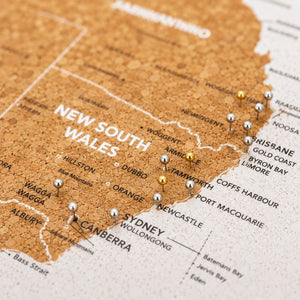Map of New South Wales with pins marking locations