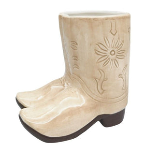 Cowboy Boots Planter Tan 16cm – Love Shack Giftware (2)