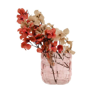Cushioned Handbag Glass Vase Pink Sm 23c 3