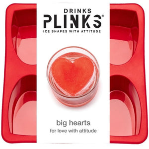 Drinks Plinks- Ice Cube Tray - Big Hearts - Love Shack Giftware