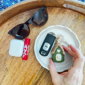 Home Dweller – Felt House Keychain – Green – Love Shack Giftware