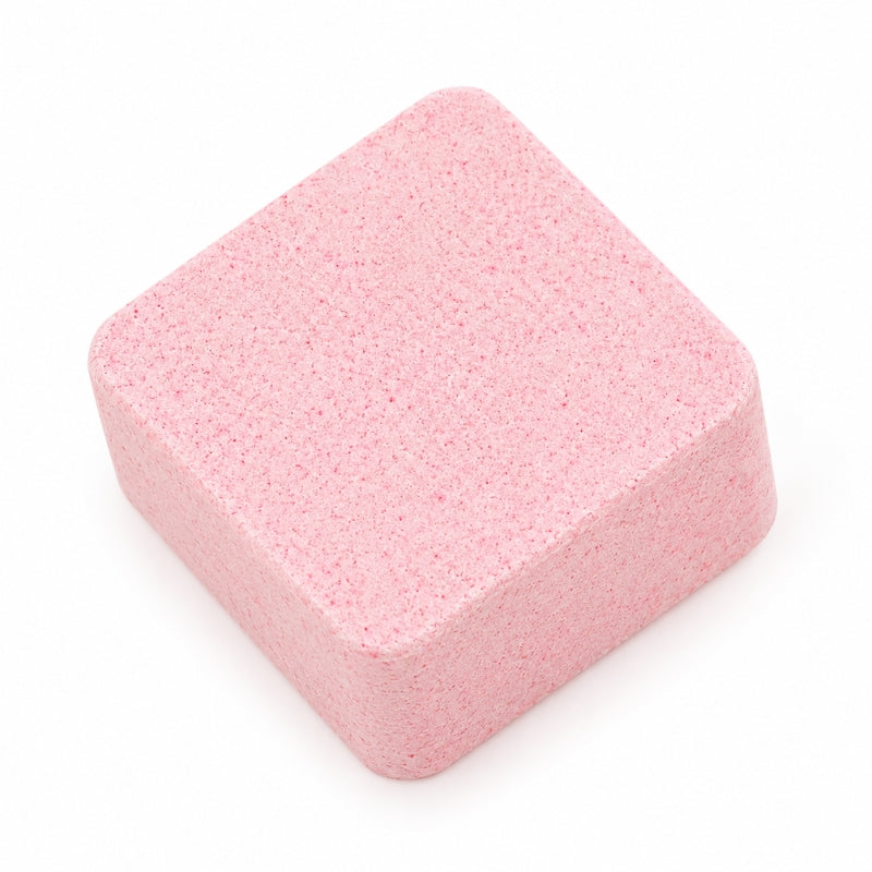 Close-up of a pink toasted marshmallow shower steamer