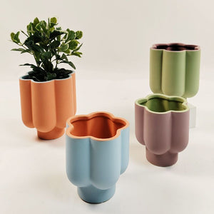 Groovy Flower Planter Coral & Blue 16.5cm – Love Shack Giftware