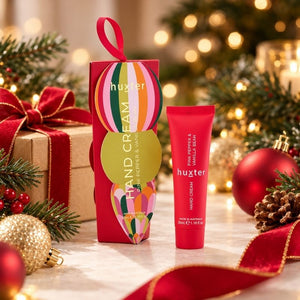 Huxter 35ml hand cream styled as a Christmas stocking filler