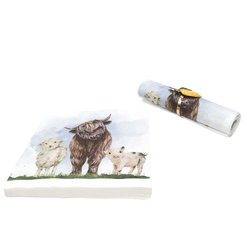 Highland & Friends Napkins Brown – Love Shack Giftware