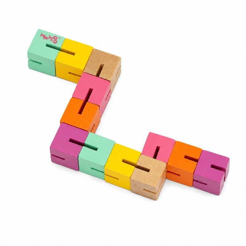 Majigg Twisty Blocks Wooden Fidget Toy on a white background