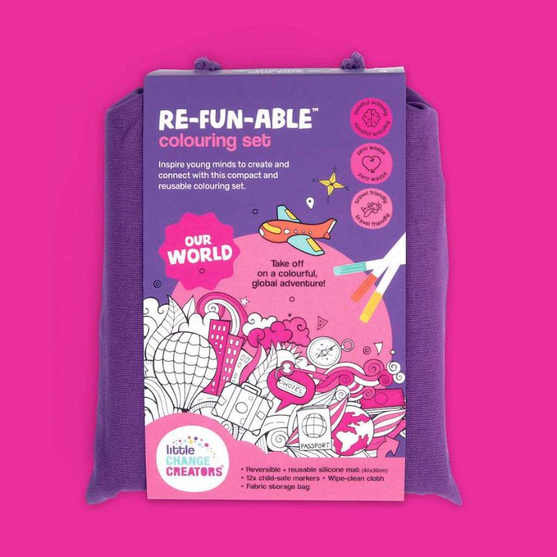 OUR WORLD Re-FUN-able%E2%84%A2 Colouring Set 1 – Love Shack Giftware