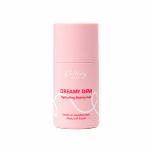 Oh Flossy Dreamy Dew Hydrating Moisturiser 50ml in pastel pink bottle on white background