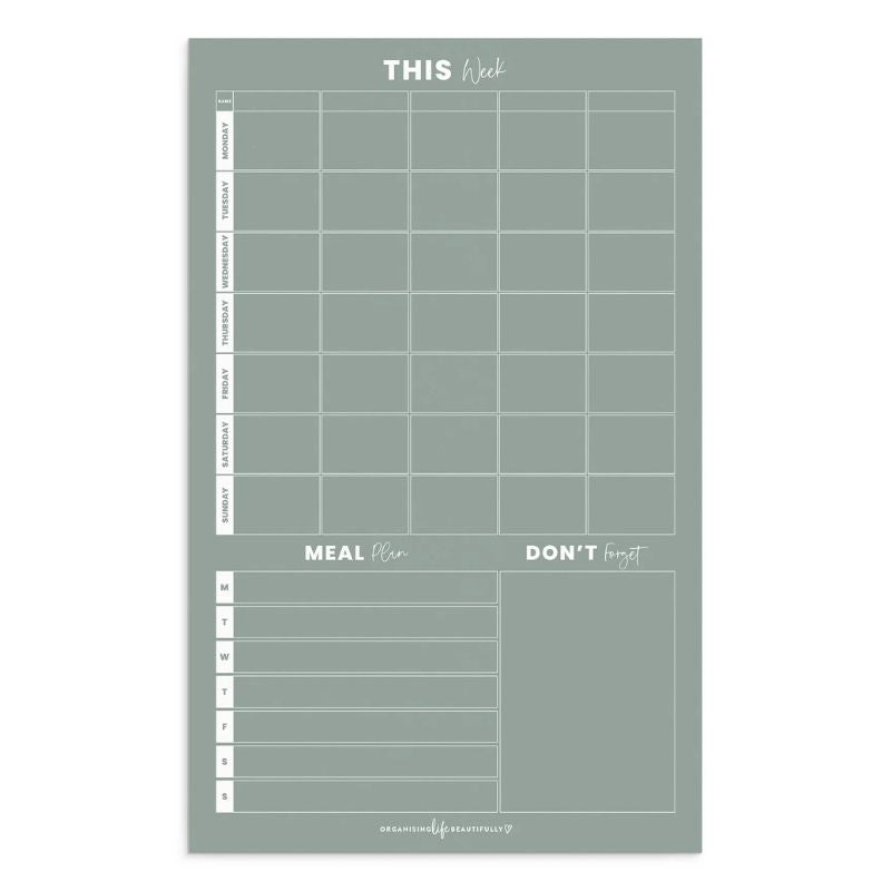 Organising Life Beautifully – Magnet Multi Planner with Calendar – Sage – Love Shack Giftware (1)