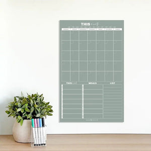 Organising Life Beautifully – Magnet Multi Planner with Weekly Planner, Meal Planner & Notes – Sage – Love Shack Gifware