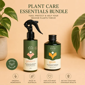 Plant Care Essentials Bundle includes Grow Organic Plant Food and Protect Neem Oil Plant Spray for complete indoor plant care.
