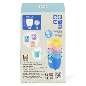 Tiger Tribe animal cups bath toy packaging back product details