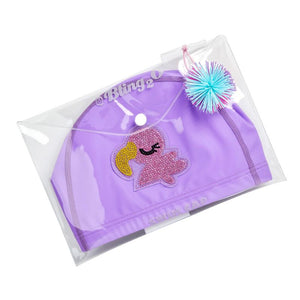 Purple Flamingo Swim Cap 1