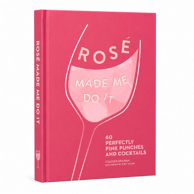 Book titled 'Rose Made Me Do It' with a pink cover and white text on a white background