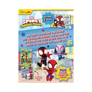 Marvel Spidey and Amazing Friends activity bag with Spider-Man characters on a white background