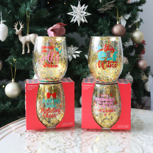 Splosh – Christmas This Elf Runs on Wine – Wine Glass 2 – Love Shack Giftware