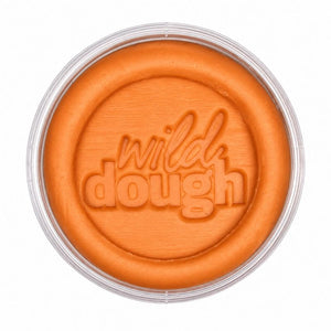 Wild dough Sunset orange scented playdough in a reusable jar for sensory play and creative learning.