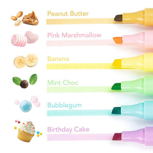 Colorful sundae markers with chisel tip design