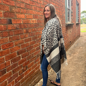 Tan Leopard Print Poncho Side On – Love Shack Giftware