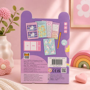 Purple packaging of Tiger Tribe children's stationery set on a pink background with decorative elements. - Loveshack Giftware