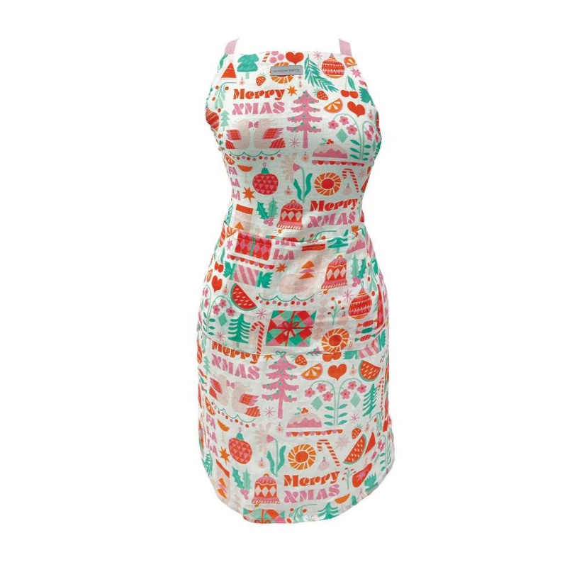 Apron – Linen – Merry Xmas – Love Shack Giftware