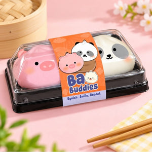 Pig and Panda Bao Buddies sensory toys by Keycraft