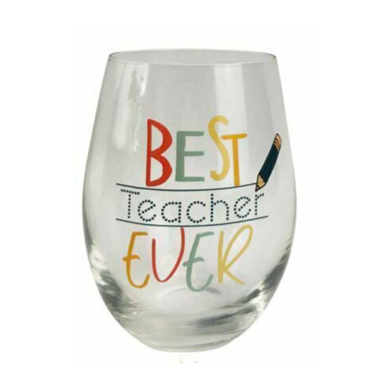 Best Teacher Ever Stemless Wine Glass – Love Shack Giftware