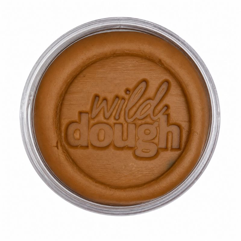 Chocolate Brown Playdough in reusable jar with smooth chocolate finish on a white background
