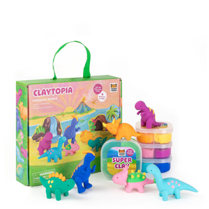 Tiger Tribe Claytopia Dinosaur World play set with colorful clay dinosaurs