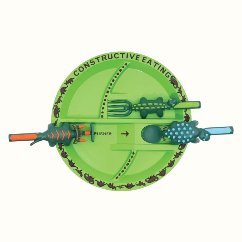 Constructive Eating – Dino Utensils & Plate – Love Shack Giftware