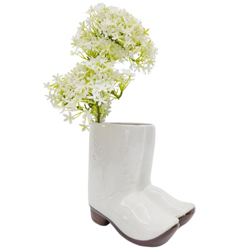 Cowboy Boots Planter White 16cm – Love Shack Giftware