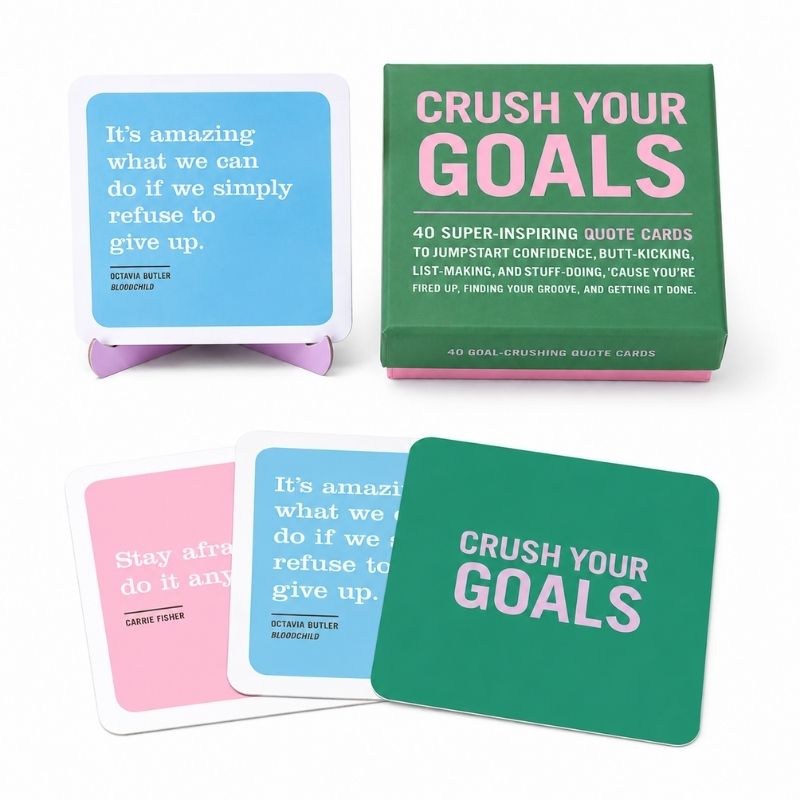 Crush Your Goals Inner-Truth Deck Motivational quote cards with colorful packaging on a white background