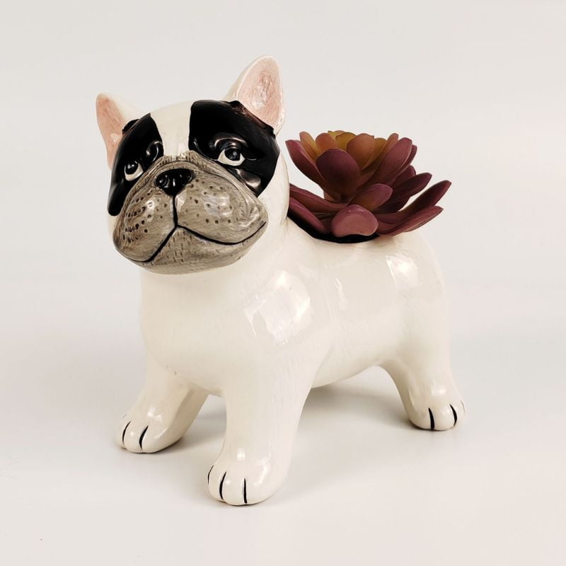 Cute French Bulldog Planter White 13.5cm – Love Shack Giftware