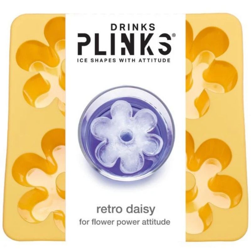 Drinks Plinks - Ice Cube Tray - Retro Daisy Yellow - Love Shack Giftware