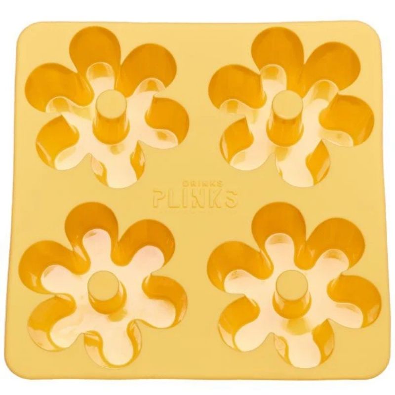Drinks Plinks - Ice Cube Tray - Retro Daisy Yellow - Love Shack Giftware