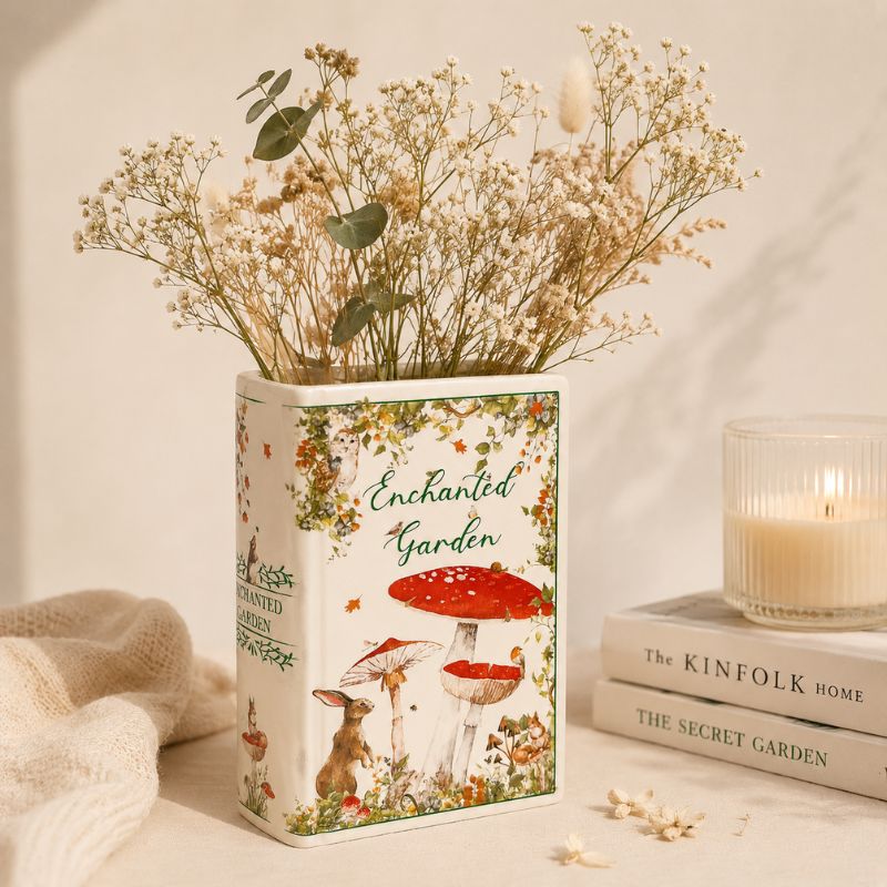 Decorative box with dried flowers on a neutral background-Loveshack Giftware