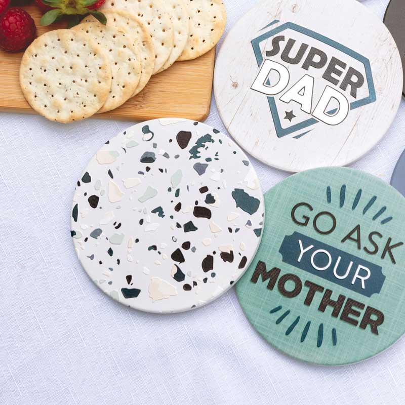 Fathers Day Coasters Display Photo – Love Shack Giftware