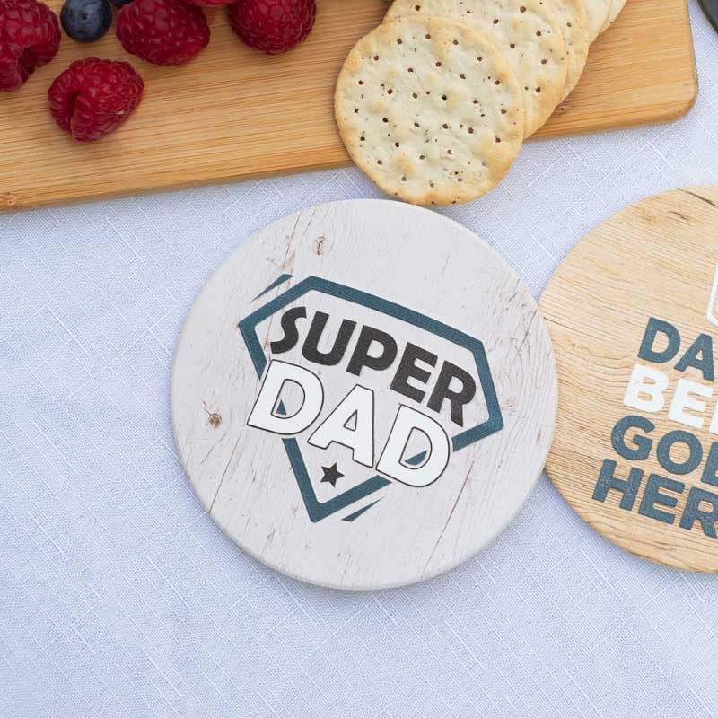 Fathers Day Coasters Super Dad – Love Shack Giftware