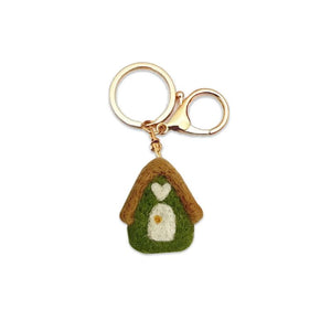 Home Dweller – Felt House Keychain – Green – Love Shack Giftware