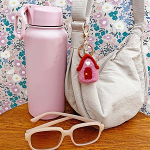 Home Dweller – Felt House Keychain – Pink – Love Shack Giftware