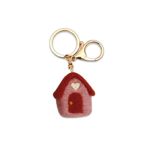 Home Dweller – Felt House Keychain – Pink – Love Shack Giftware