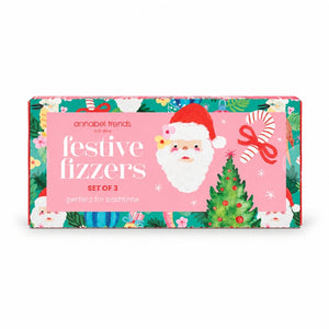Annabel Trends Festive Bath Fizzers 3pc Christmas gift box on white background