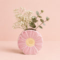 Pink floral-patterned vase with a bouquet of flowers on a pink background-Loveshack Giftware