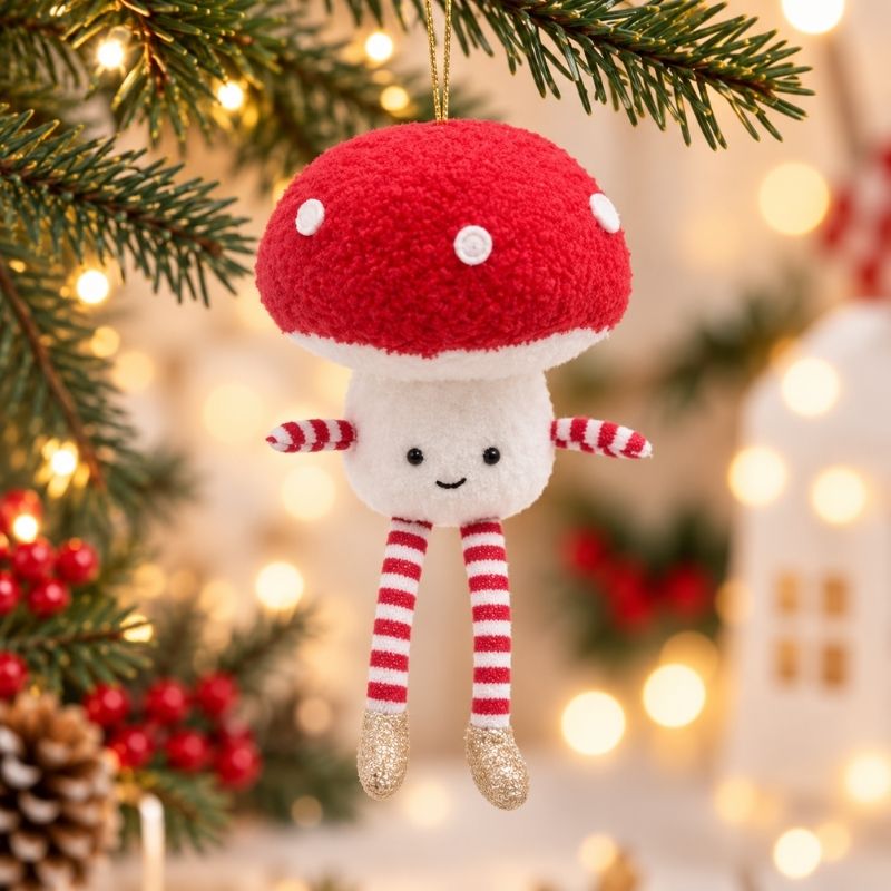 Fluffy Toadstool Hanging Decoration