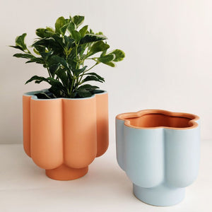 Groovy Flower Planter Blue & Coral 13cm – Love Shack Giftware