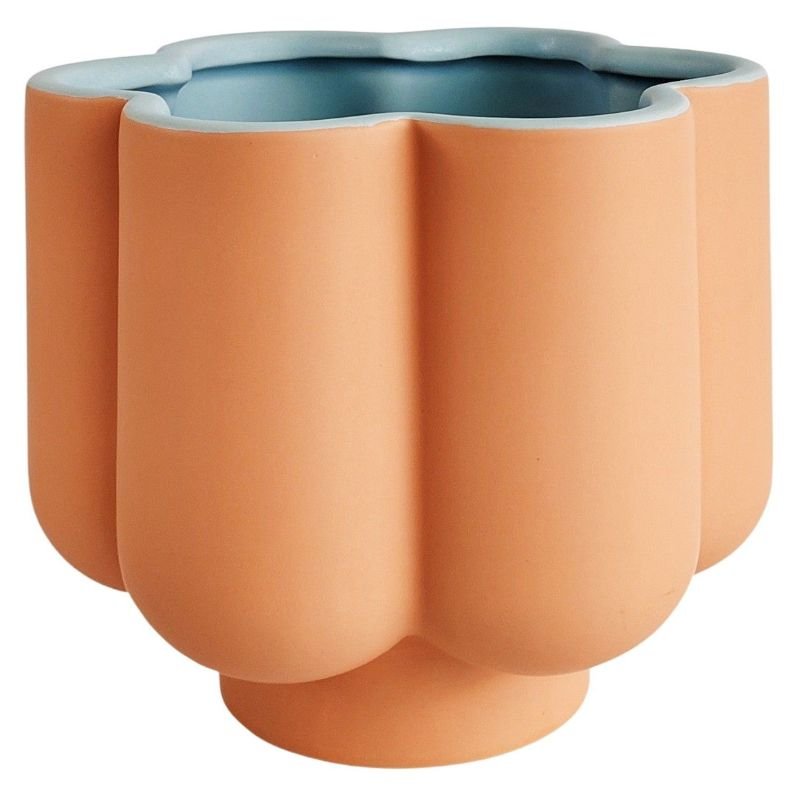 Groovy Flower Planter Coral & Blue 16.5cm – Love Shack Giftware