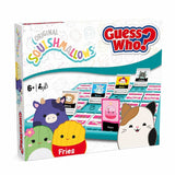Guess Who? Original Squishmallows board game box, featuring cartoon animal characters and a game board illustration on a white background.