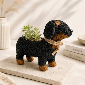 Animal planter for desk or home decor in soft neutral tones