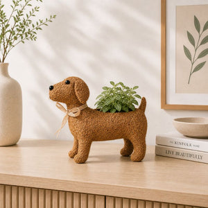 Decorative dog plant pot for indoor plants and home styling