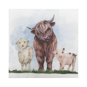 Highland & Friends Napkins Brown – Love Shack Giftware